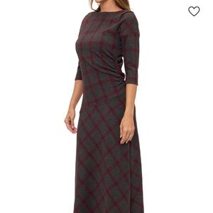 Elegant Plaid Maxi Dress